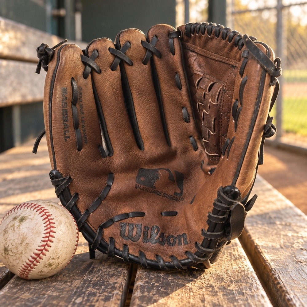 Wilson A2448 12" Brown Black Leather Baseball Glove LHT Left Hand Throw Pro-Tech
